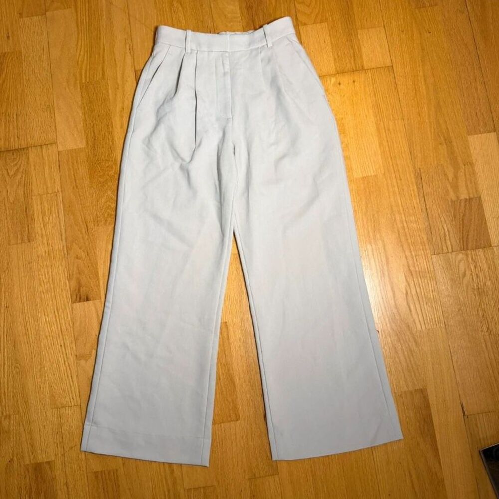 Abercrombie & Fitch Sloane Tailored Wide Leg Pant Cream Beige 25 0 Preppy Clean